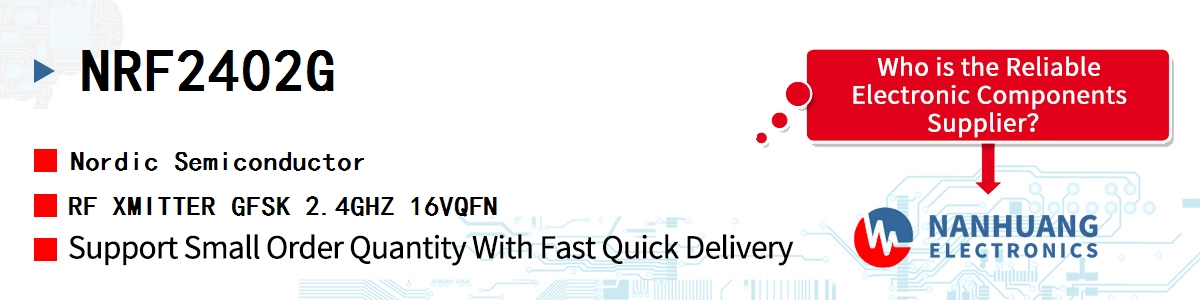NRF2402G Nordic RF XMITTER GFSK 2.4GHZ 16VQFN