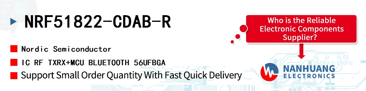NRF51822-CDAB-R Nordic IC RF TXRX+MCU BLUETOOTH 56UFBGA