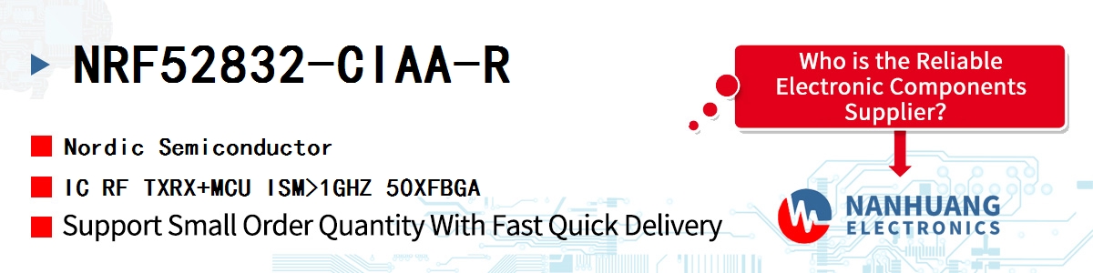 NRF52832-CIAA-R Nordic IC RF TXRX+MCU ISM>1GHZ 50XFBGA